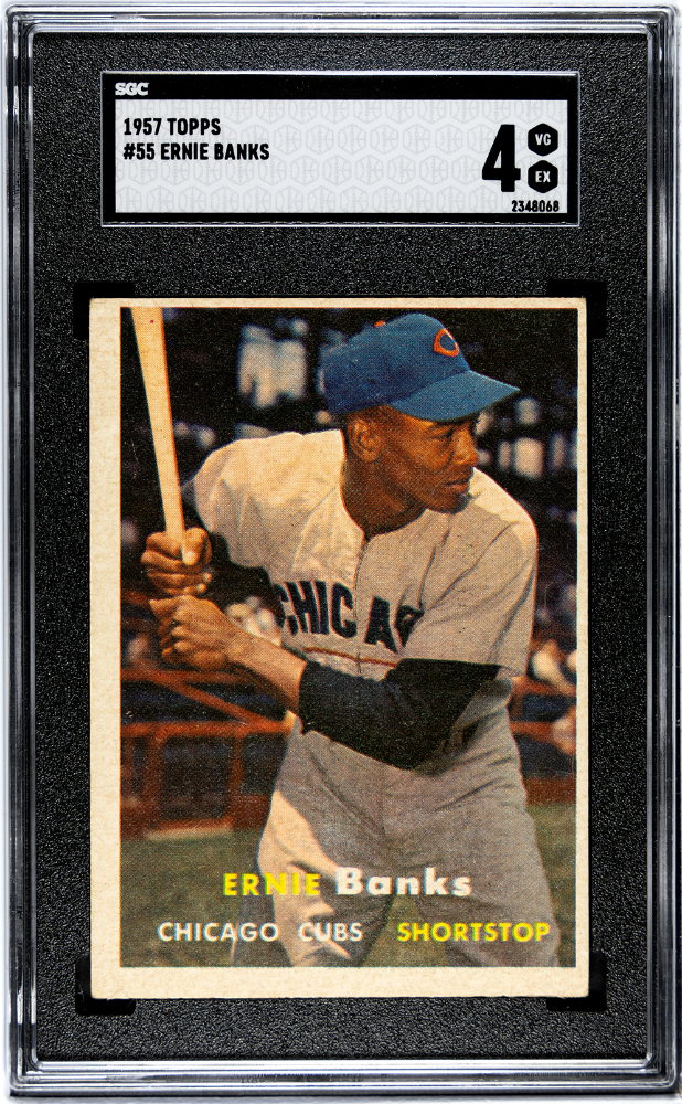 ERNIE BANKS #55 1957 TOPPS - SGC 4 VG, EX