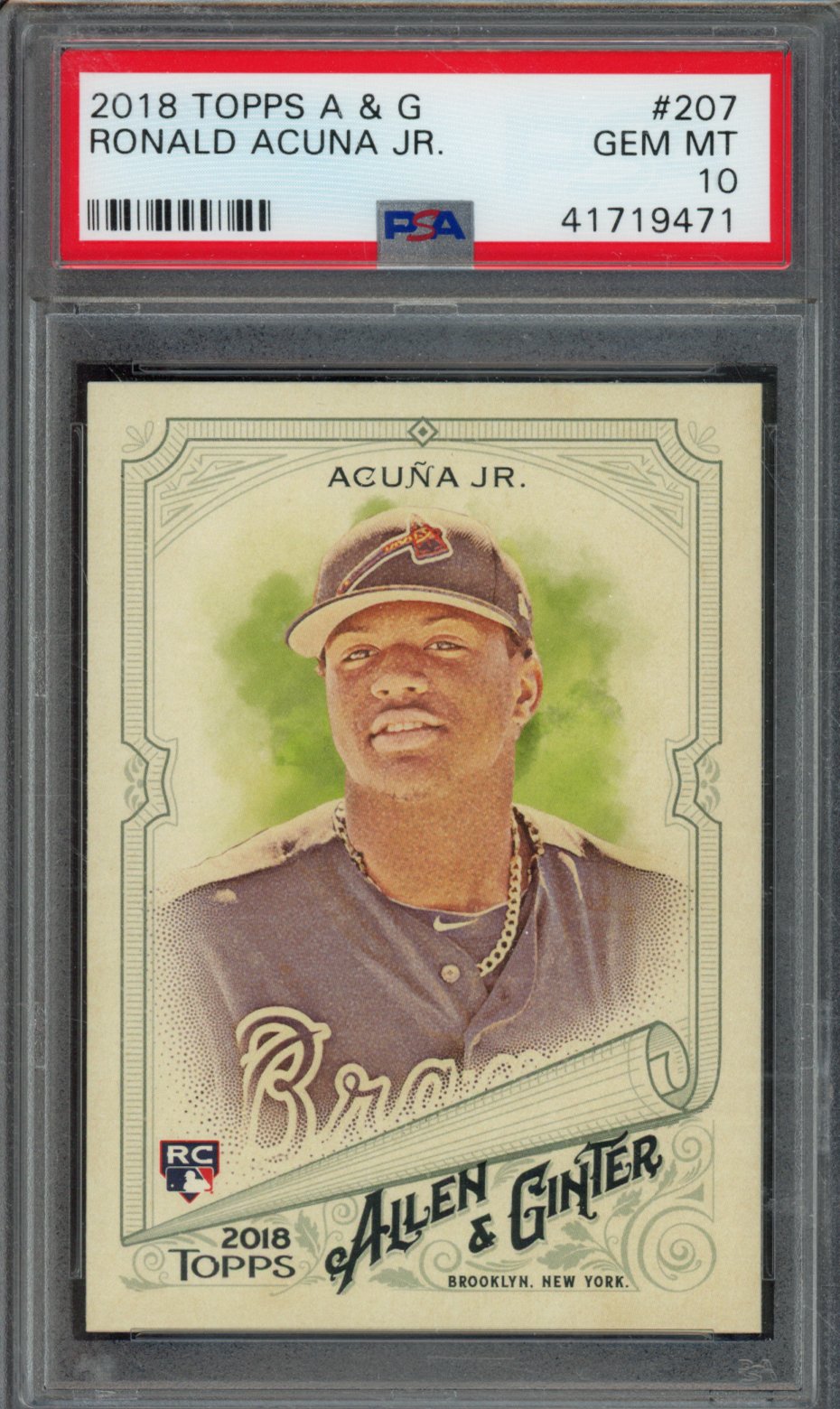 RONALD ACUNA JR. | 2018 TOPPS ALLEN & GINTER | PSA GEM MT 10