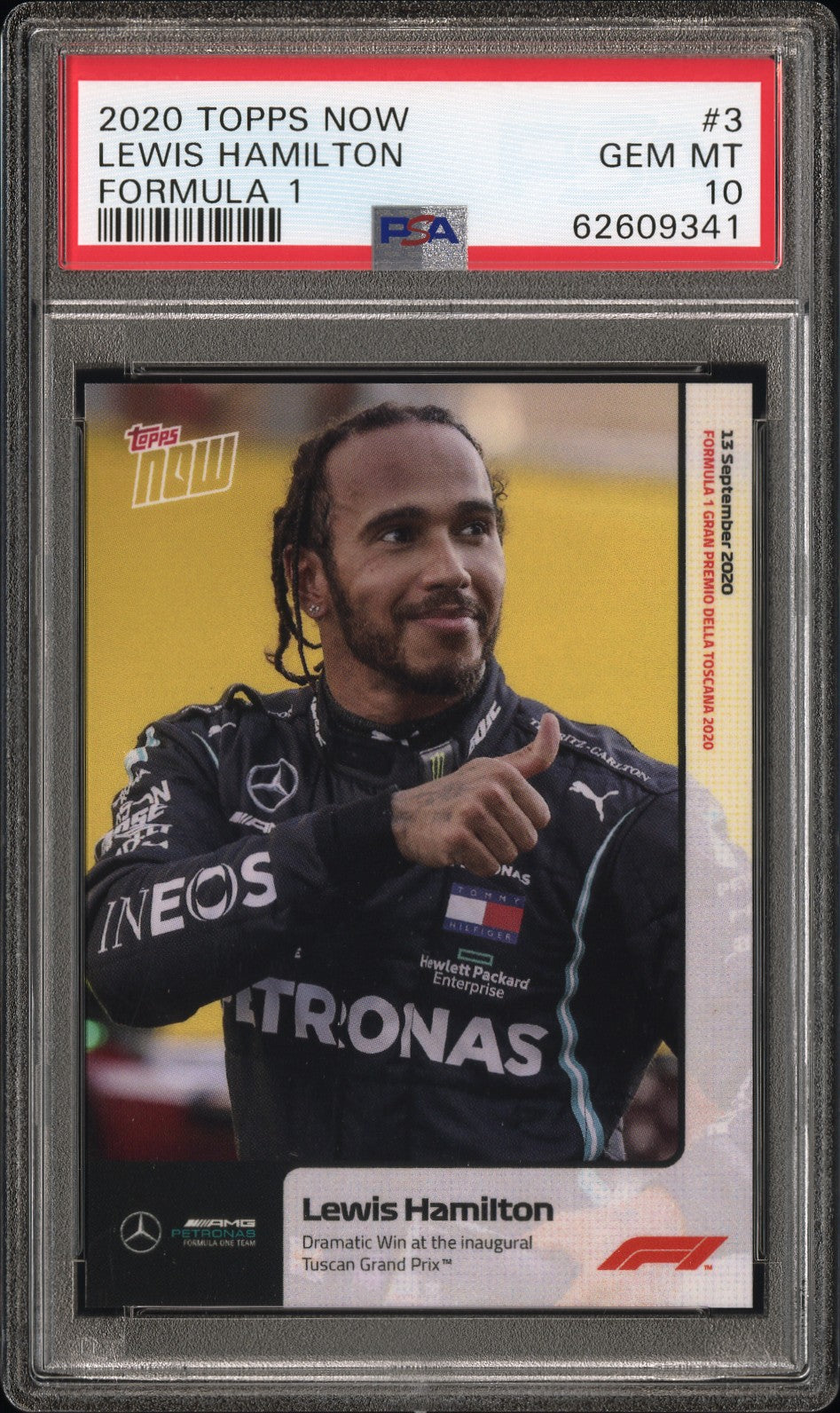 LEWIS HAMILTON | 2020 TOPPS NOW FORMULA 1 3 | FORMULA 1 | PSA GEM MT 10