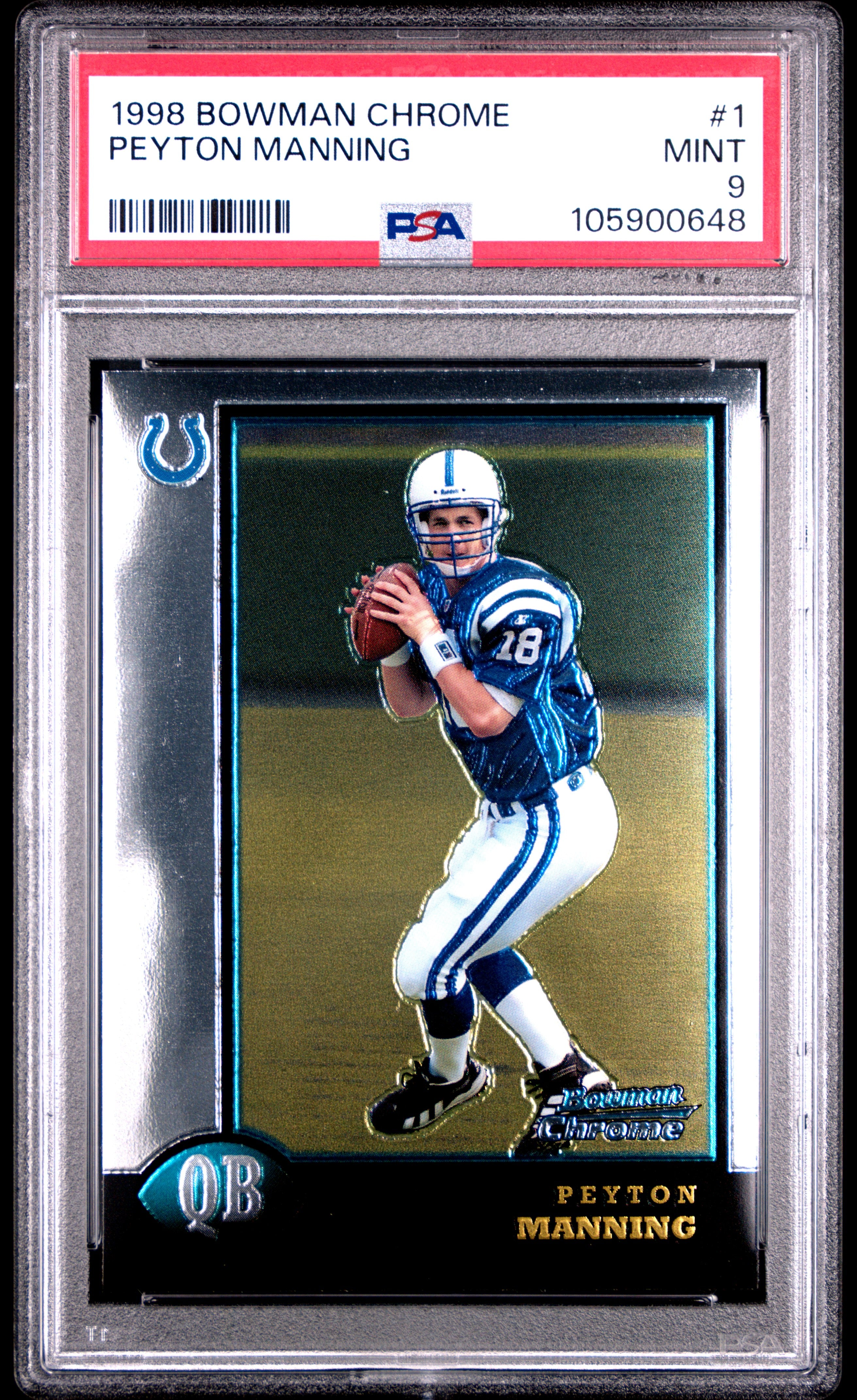 PEYTON MANNING | 1998 BOWMAN CHROME 1 | PSA MINT 9