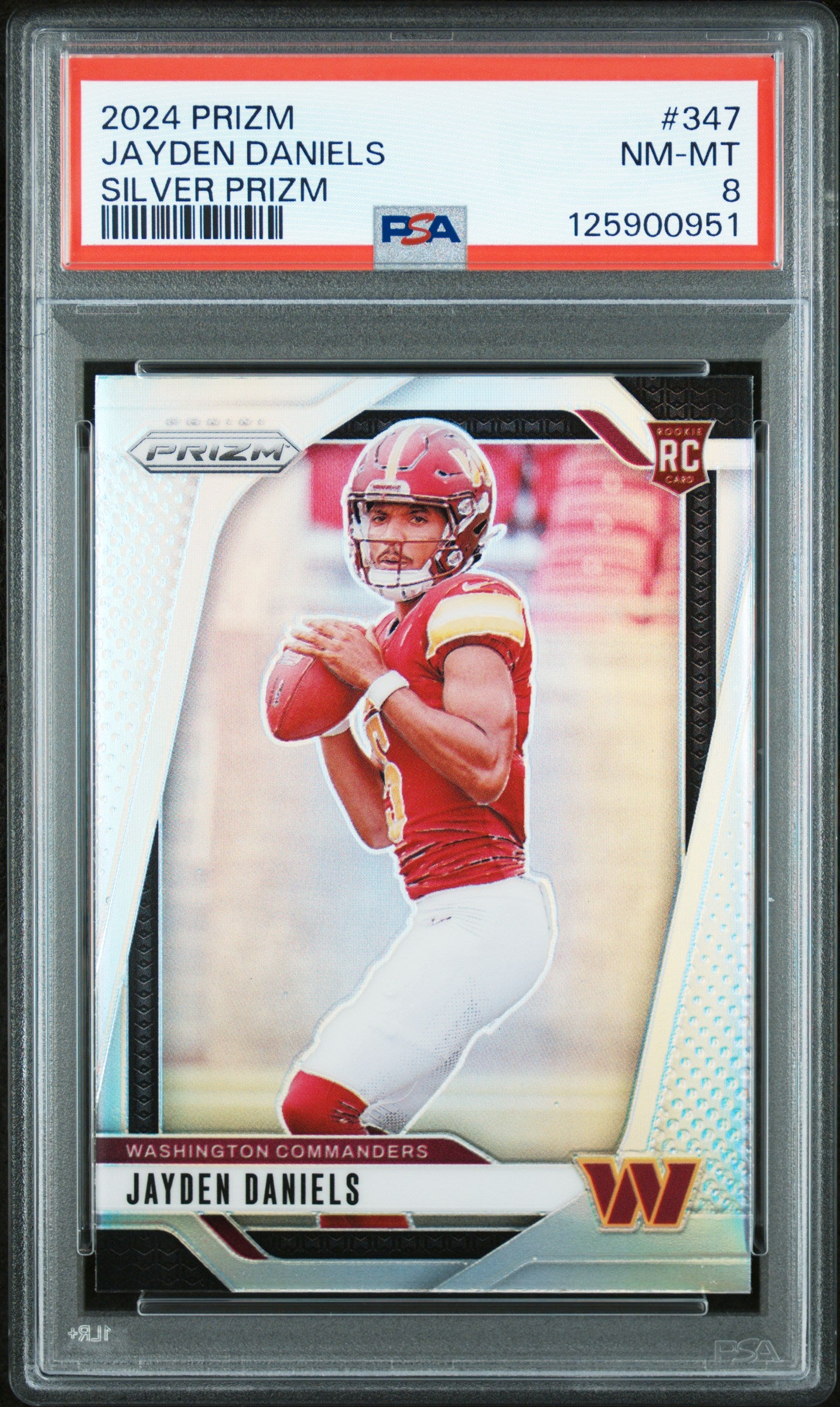 JAYDEN DANIELS | 2024 PANINI PRIZM 347 | SILVER PRIZM | PSA NM-MT 8