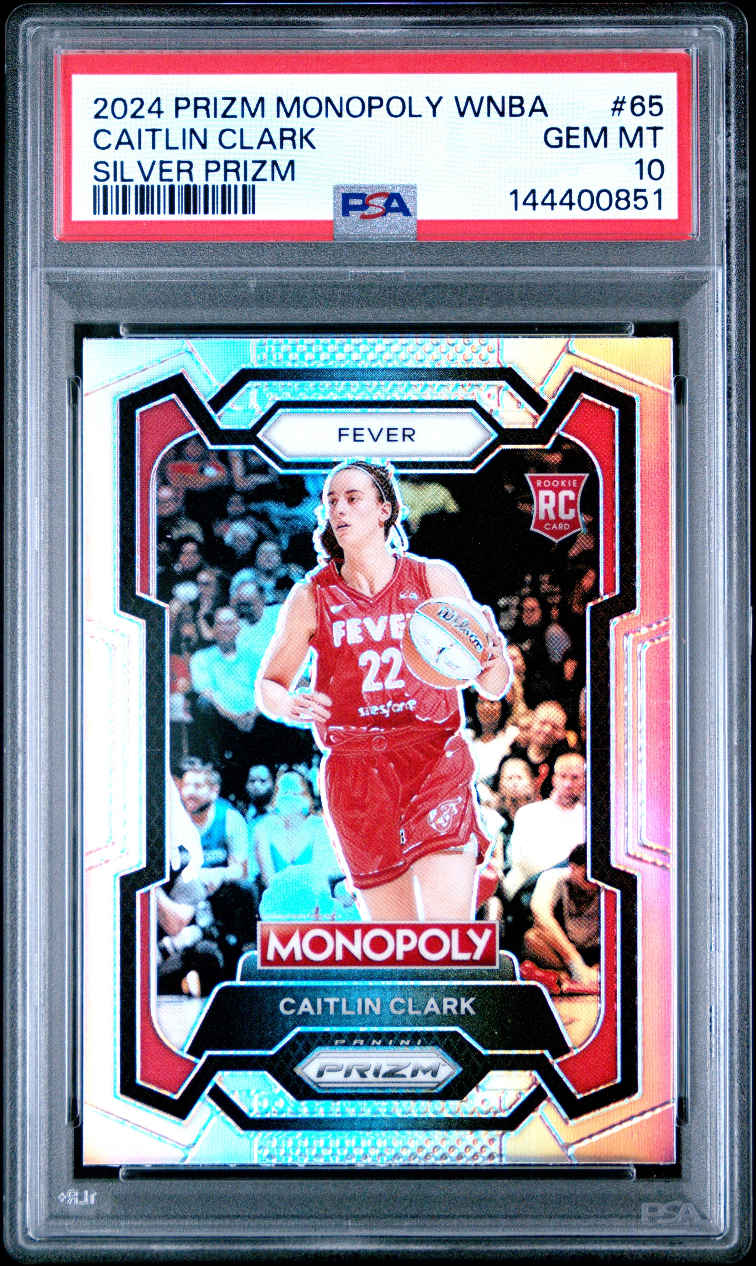 CAITLIN CLARK | 2024 PANINI PRIZM MONOPOLY WNBA 65 | SILVER PRIZM | PSA GEM MT 10