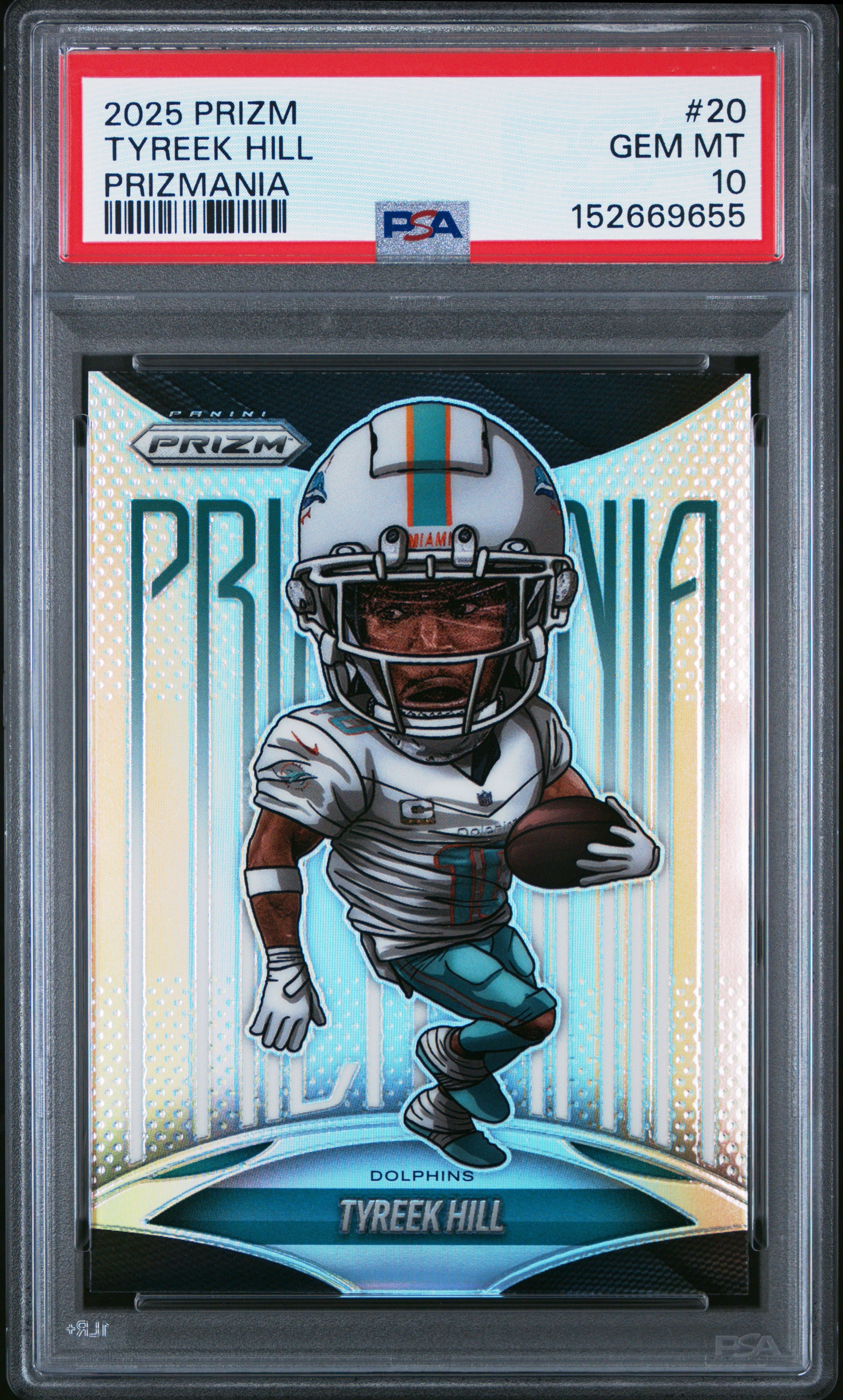 TYREEK HILL | 2025 PANINI PRIZM PRIZMANIA 20 | PSA GEM MT 10