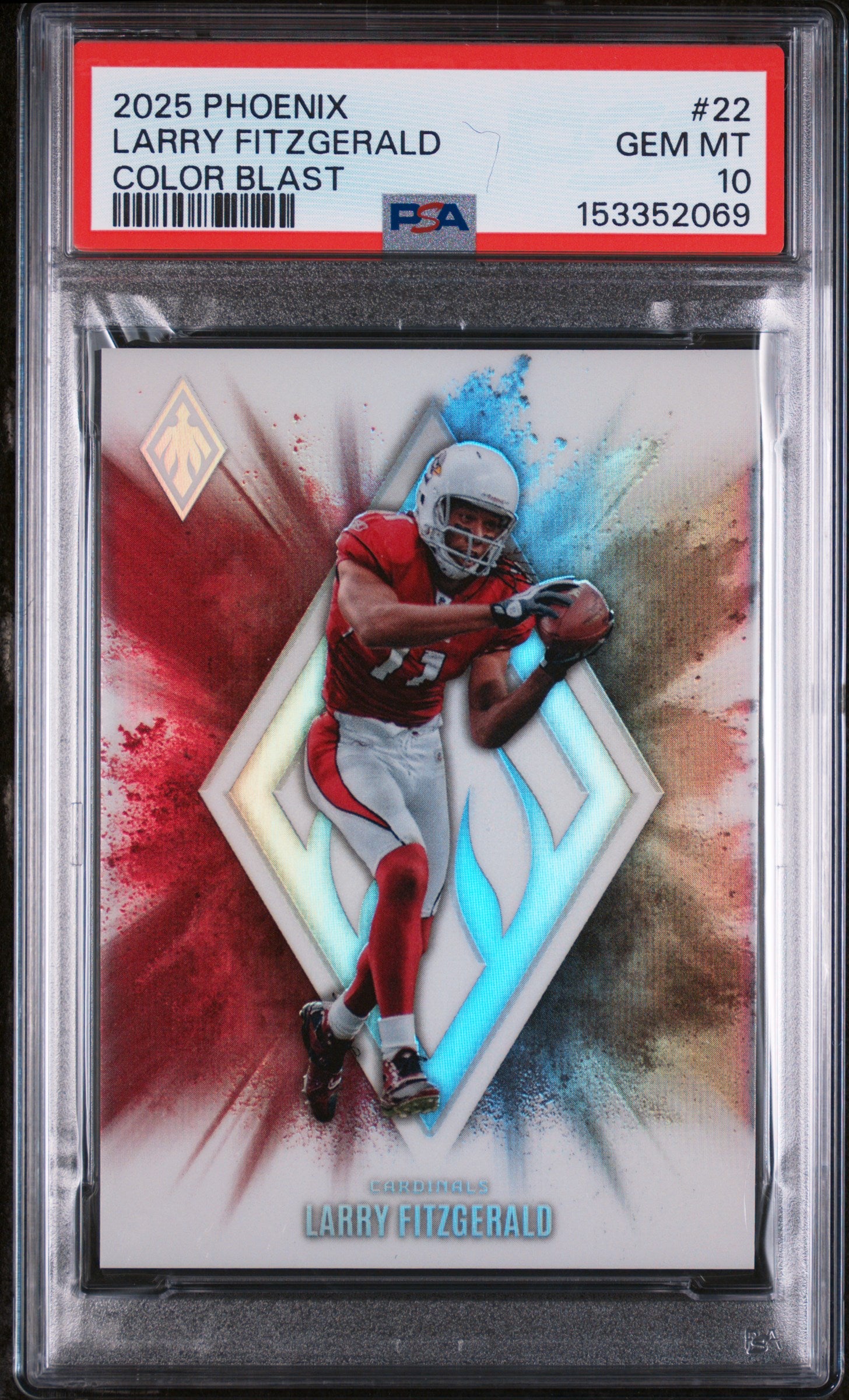 LARRY FITZGERALD | 2025 PANINI PHOENIX COLOR BLAST 22 | PSA GEM MT 10