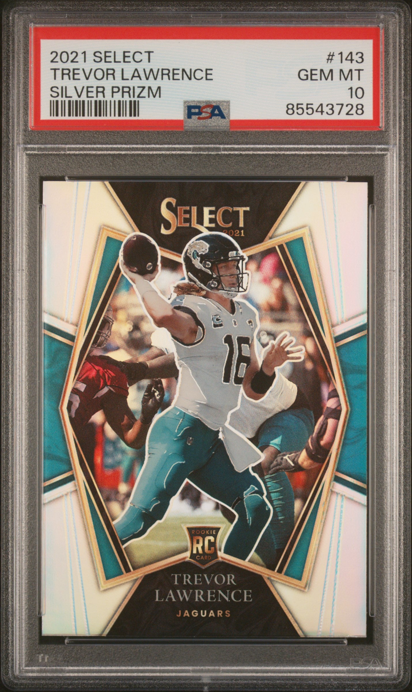 TREVOR LAWRENCE | 2021 PANINI SELECT 143 | SILVER PRIZM | PSA GEM MT 10