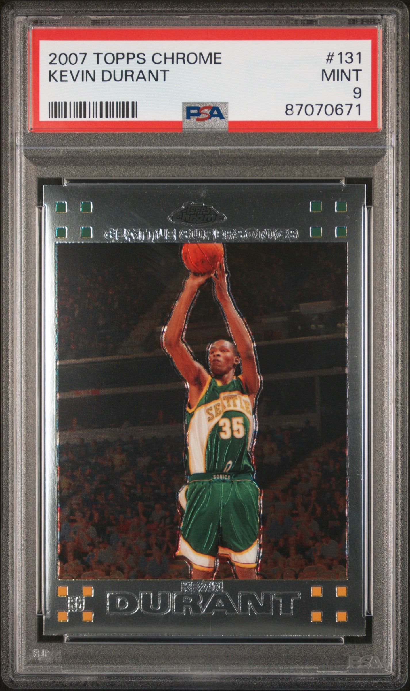 KEVIN DURANT | 2007 TOPPS CHROME 131 | PSA MINT 9