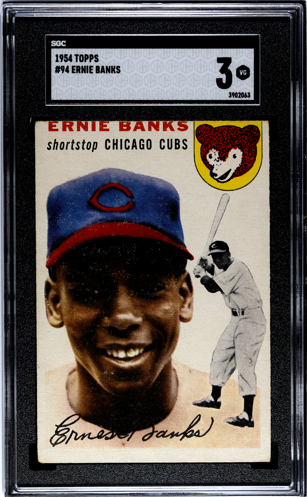 ERNIE BANKS #94 1954 TOPPS - SGC 3 VG