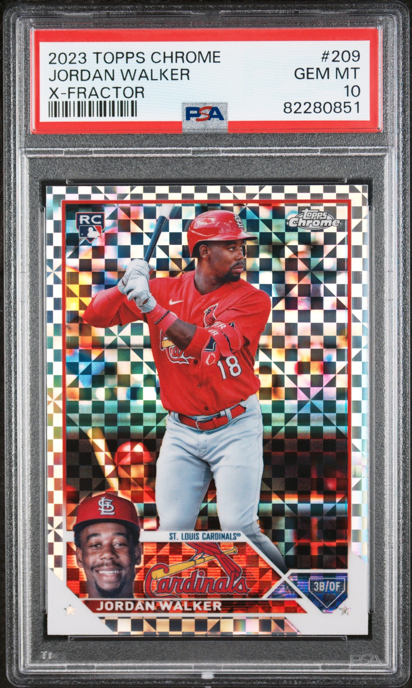 JORDAN WALKER | 2023 TOPPS CHROME 209 | X-FRACTOR | PSA GEM MT 10
