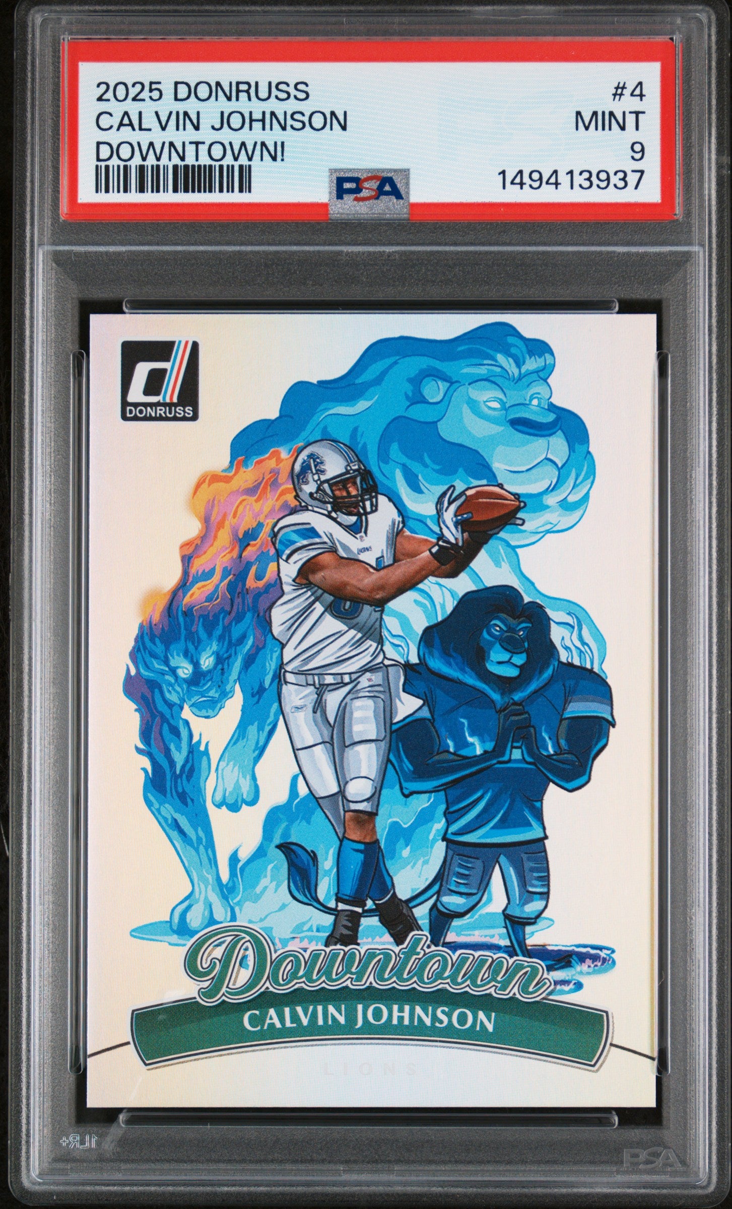 CALVIN JOHNSON | 2025 PANINI DONRUSS DOWNTOWN 4 | PSA MINT 9