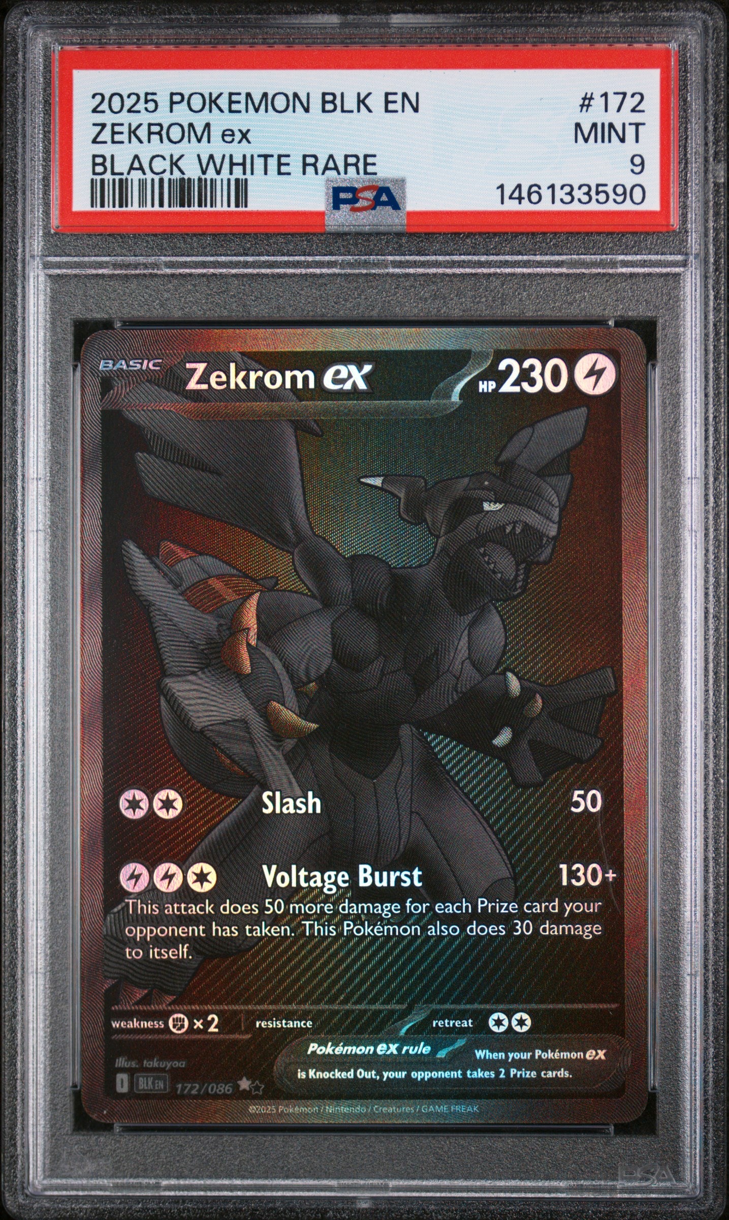 Zekrom ex 2025 Scarlet & Violet: Black Bolt #172/086 Black White